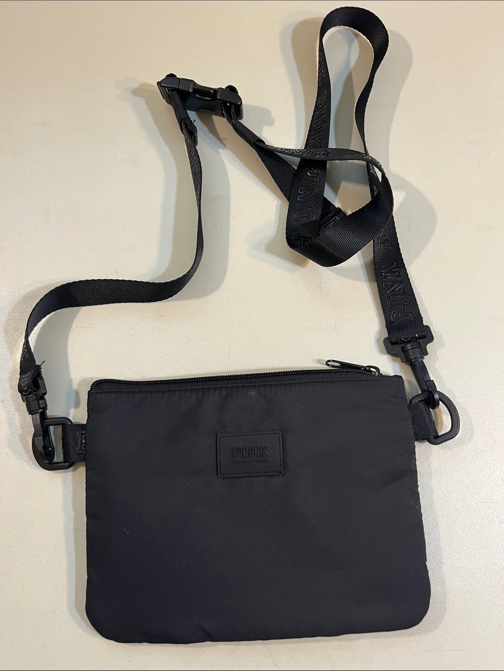 PINK Victoria's Secret Black Crossbody Belt Bag
